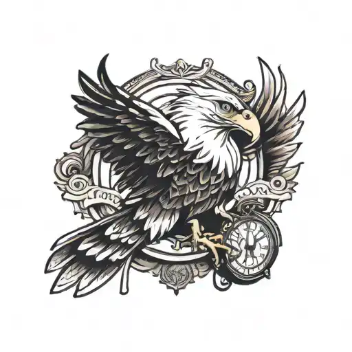 Eagle Holding A Pocketwatch