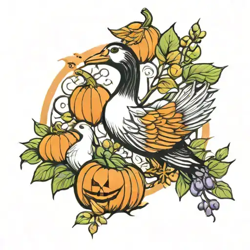 Sweet Pea And Pumpkin And A Goose