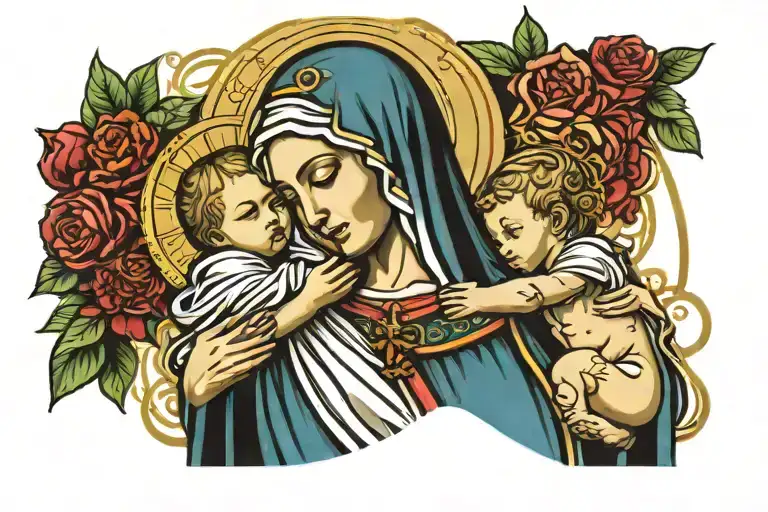 Virgin Mary Holding Child