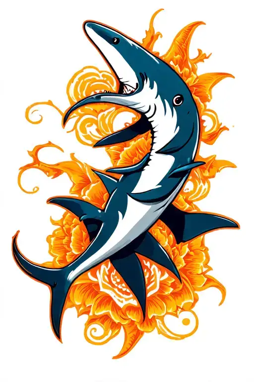 Tribal Hammerhead Shark