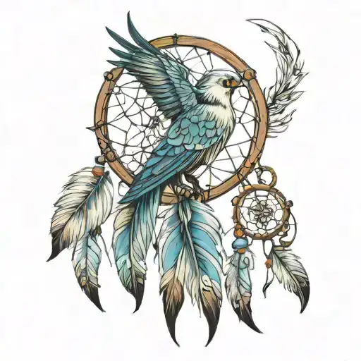 Phenoix Rising Bird Rising Dream Catcher