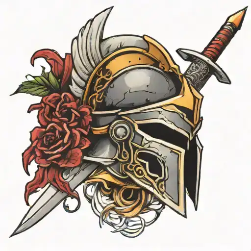 Spartan Helmet And Sword
