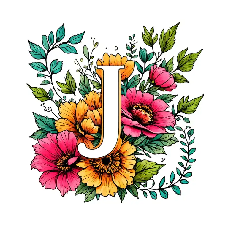 Flowers And Initial J Somewhere