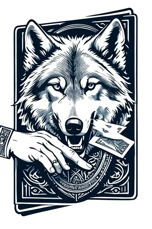 House Of Cards With Wolf Trying To Blow Them Down