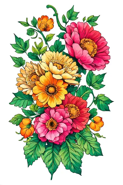 Vine With Birth Month Flower Bouquet