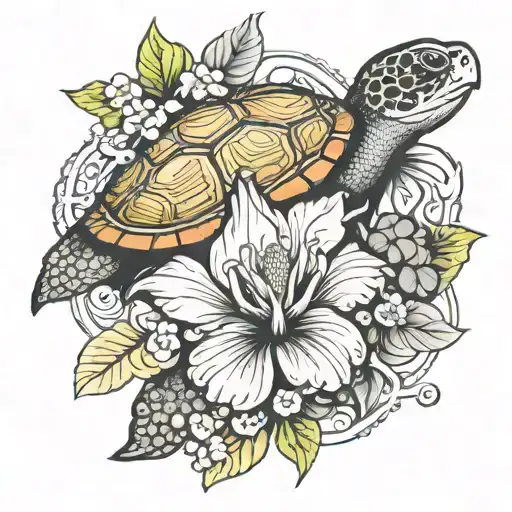 Turtle Hibiscus Flower Transforming Into