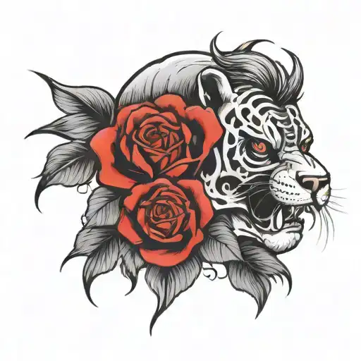 Rose Skull Lion Tiger Samurai Warrior