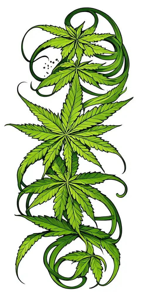 Cannabis Leaf Intertwined