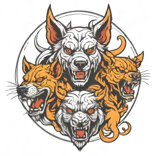 Cerberus Minimal Line Art