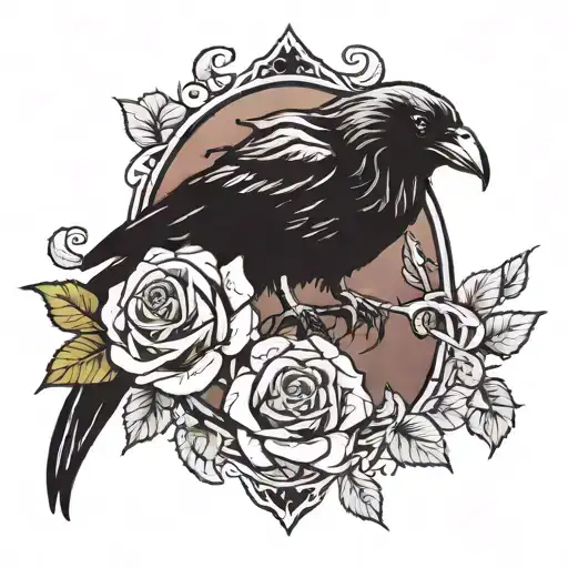 Crow And Roses