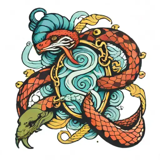 Aquarius Tattoo With Snake