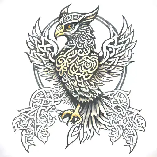 Celtic Hawk Pearched Deign