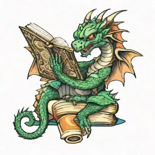 Dragon Reading A Book