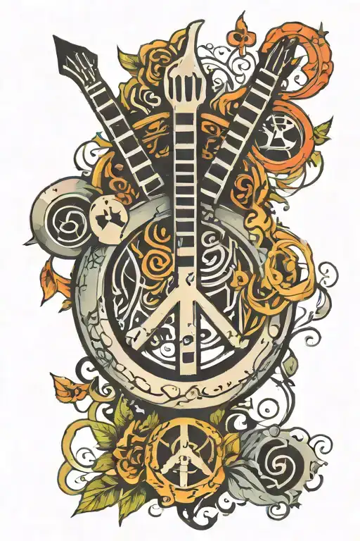 Peace Sign With Music Notes