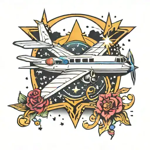 Cross Stars And An Airplane