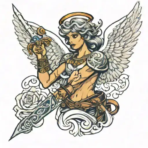 Trans Angel Holding A Sword
