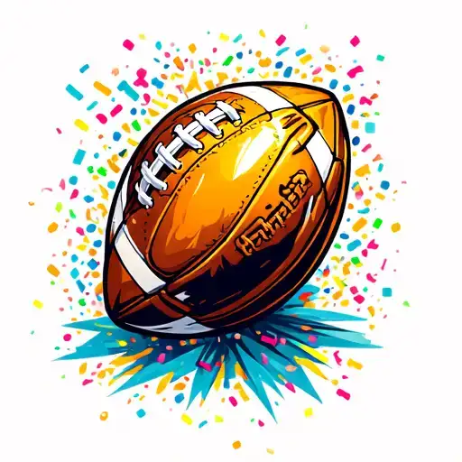 Football Trophy With Confetti In Backgorund