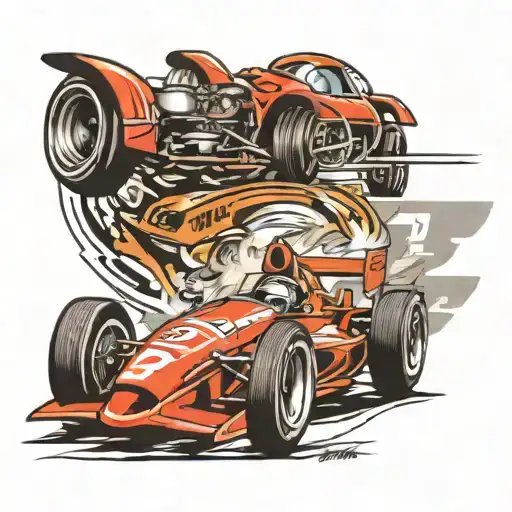 Indy Car Race Car Speeding