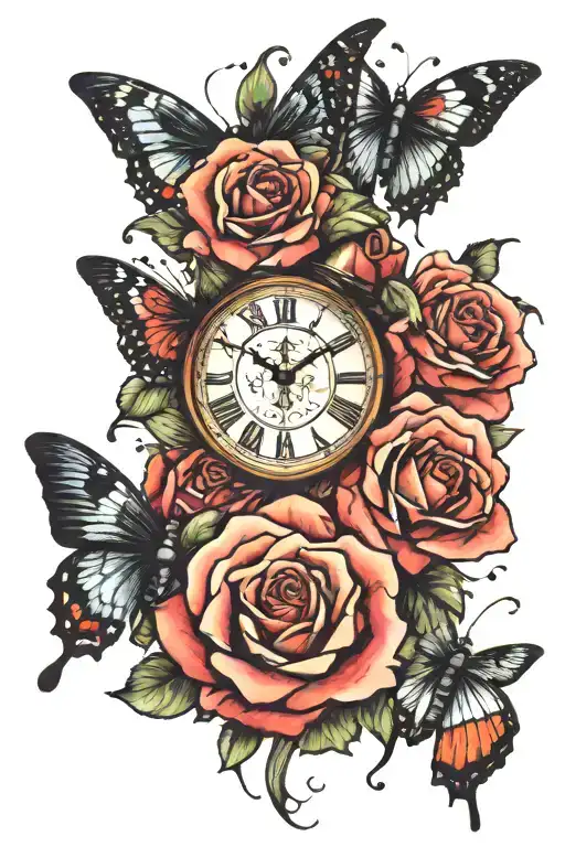 3 Butterflies 2 Roses 1 Broken Clock