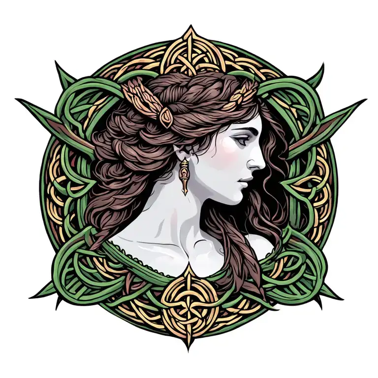 Celtic Virgo Sign Tattoo Design