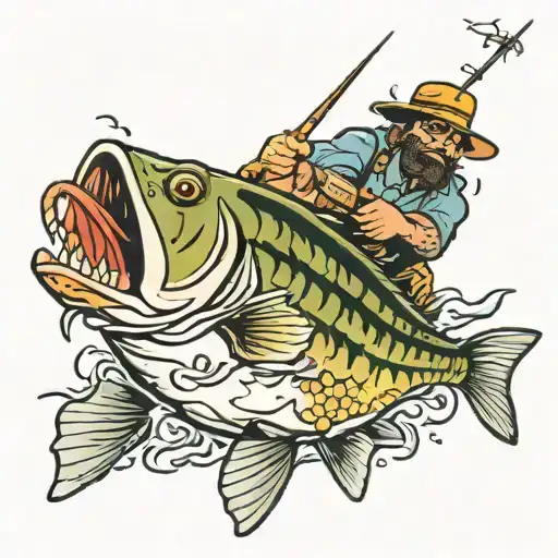 Burger Fisherman Bass Fat Guy