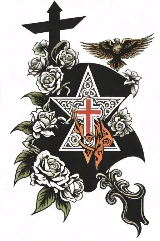 Catholic Religion Symbols In One