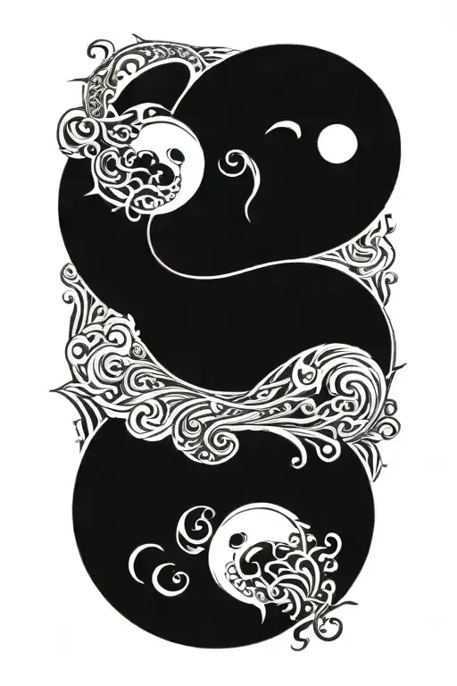 Yin Yang Symbol Intertwined