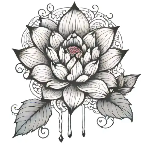 Lotus Flower And Prince Tattoo Design