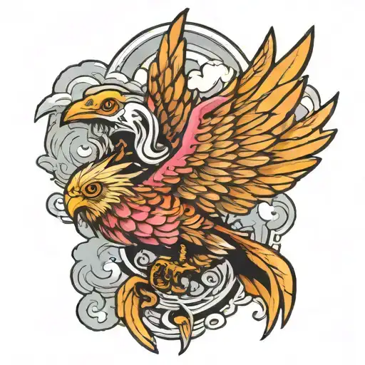 One Wing Soraundet With Clouds