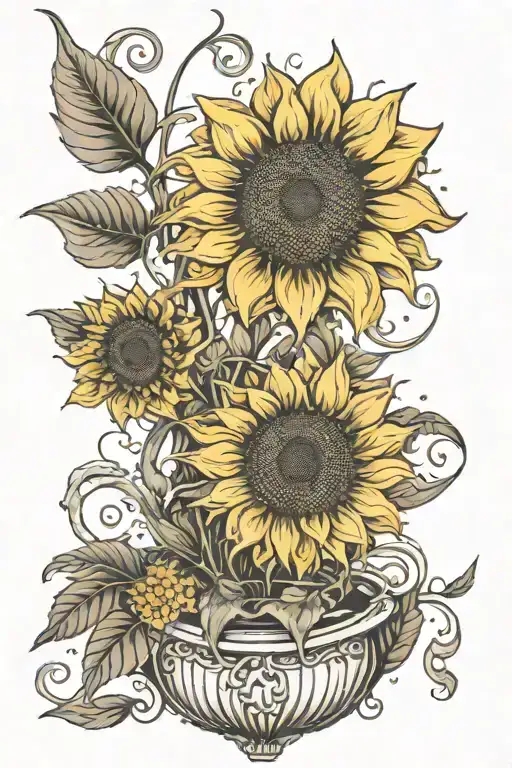 A Sunflower Blooming Into A Fountain With Intricate Details
