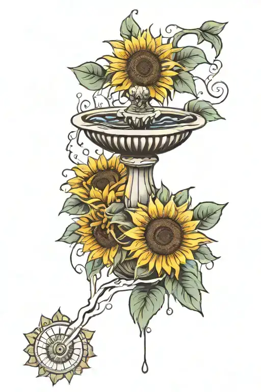 A Fountain Blooming Into A Sunflower