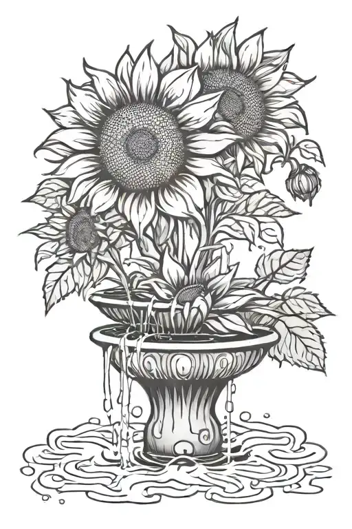 Fountain Turning Into A Sunflower