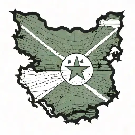 Sudan Flag Incorporated Into Country Boarder