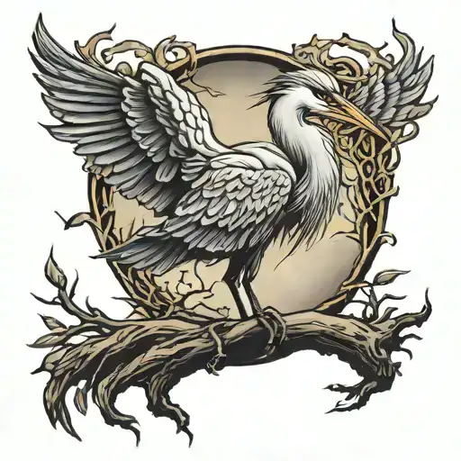 Heron Dark And Gloomy Isolated Lonely