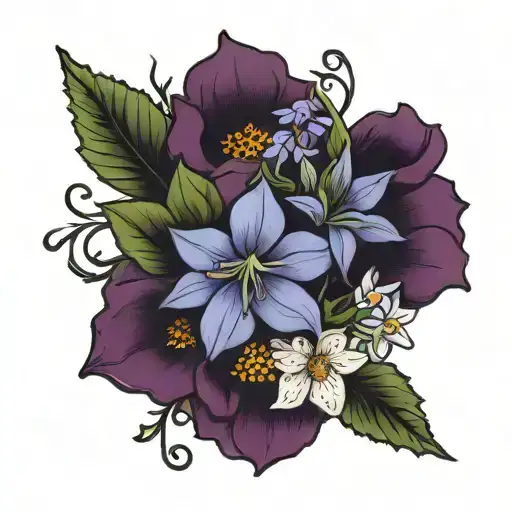 Fine Line Violet And Larkspur Bouqet