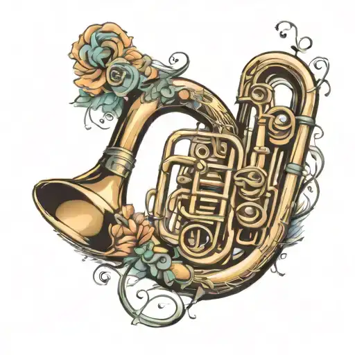 Tuba Wrapping Up A Music Note