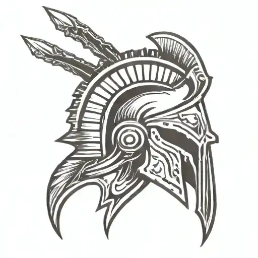 Spartan Helmet With Dagger Piercing