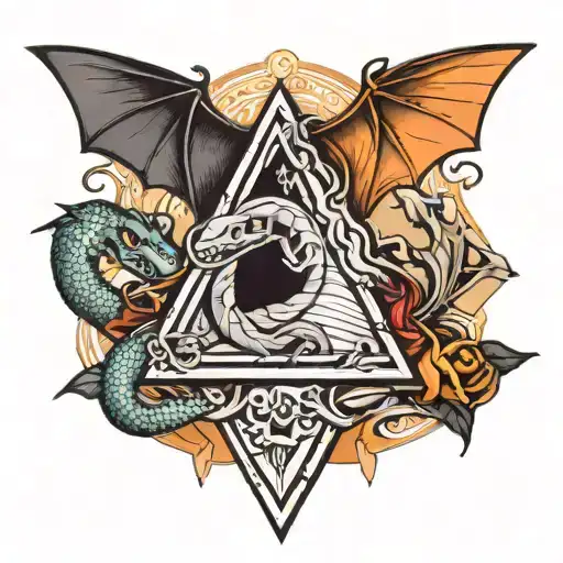 Triangle And Snake And Bat