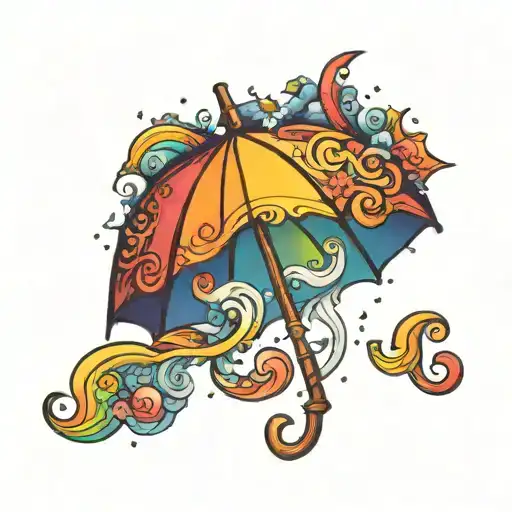 Rainbow Umbrella Semi Colon