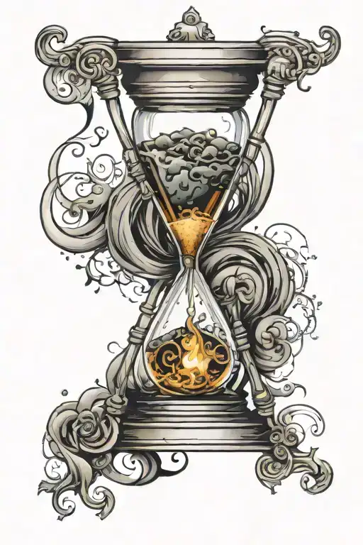 Hourglass Filled With Swirling Smoke Time Waits For No One