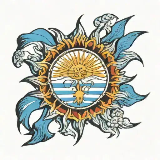 Sun Of The Flag Of Argentina Flag