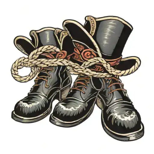 Lasso Resting On Cowboy Boots