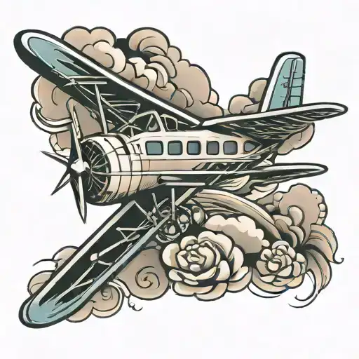 Airplane Flying Above A Cross