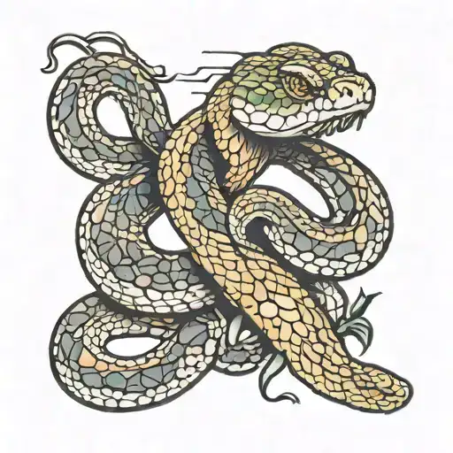 Snake Tattoo Forehand