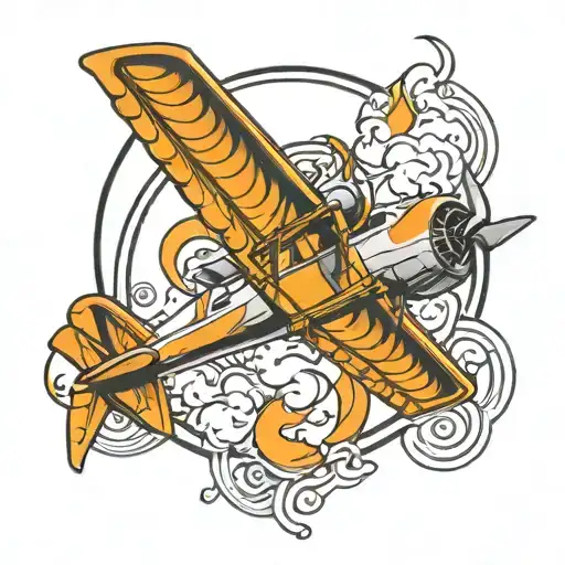 Fire Trail From An Airplane Tattoo On Collarbone