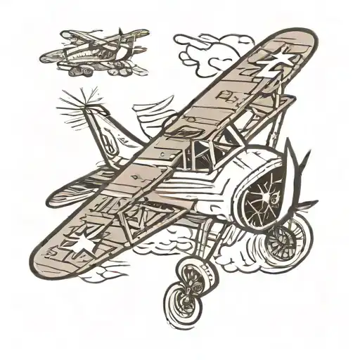 Airplane Tattoo On Collarbone