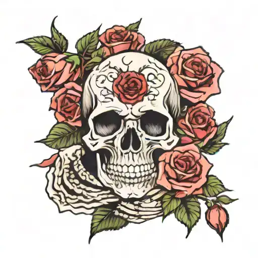 Hands Tearing At A Skull Hands Grasping Rose Surrounded