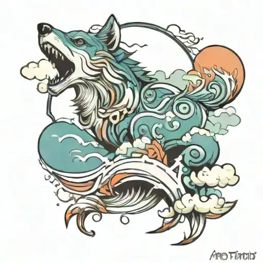 Clouds Summer Sea Wolf Tribal