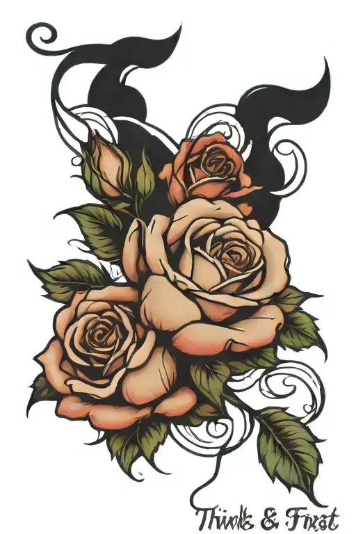Rose With Quote 'Think First And Remember'
