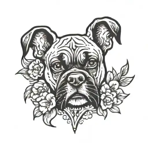 Boxer Dog Paw Print